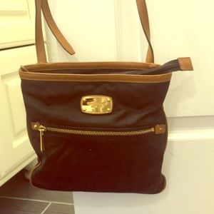 Michael Kors Black and Brown Nylon Crossbody